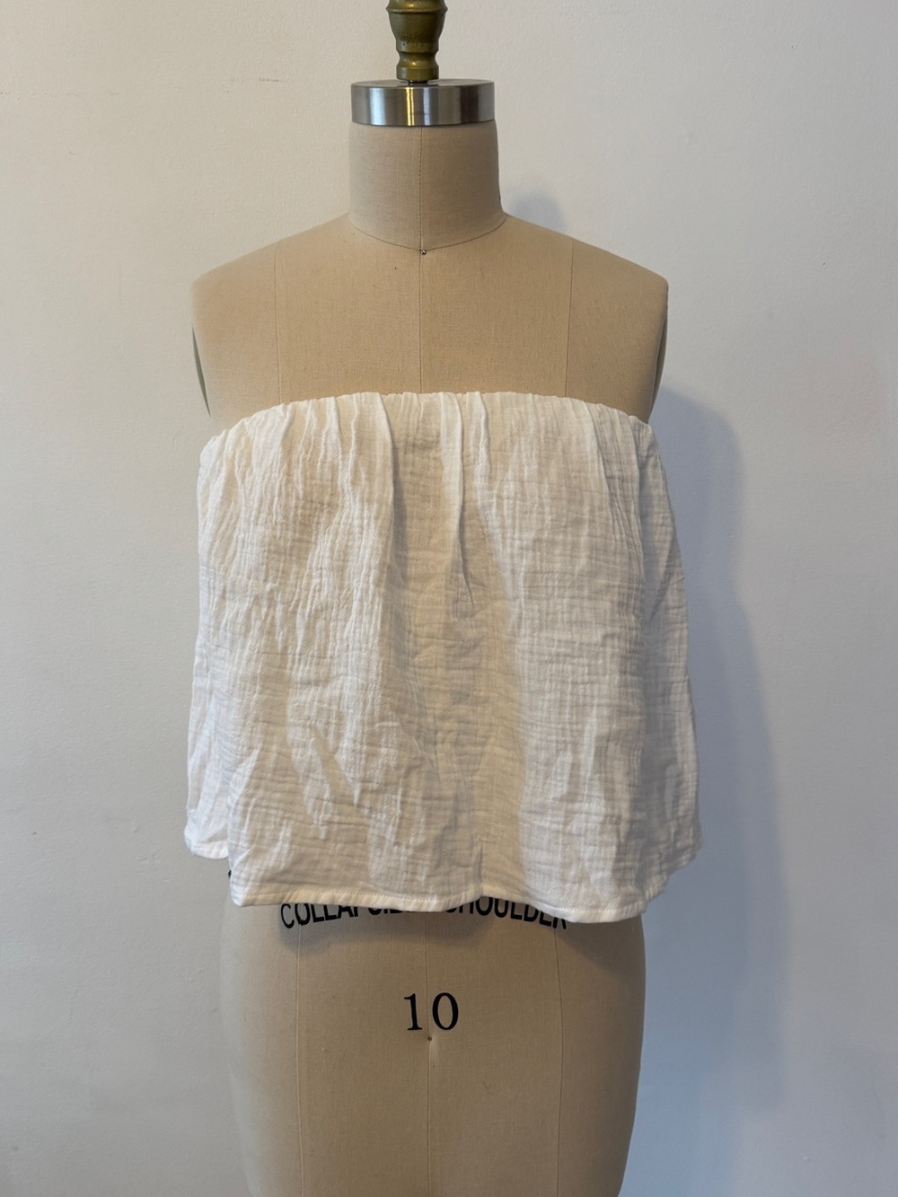 EXPRESS White Strapless Linen Gauze Tube Top